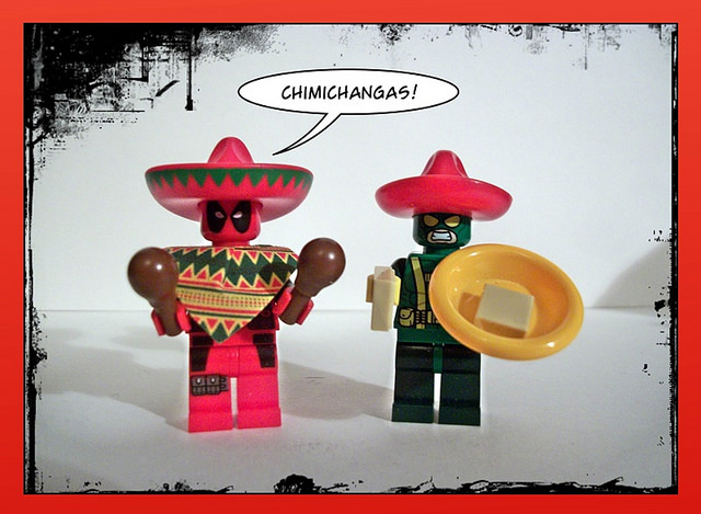 Custom LEGO Minifigure of the Week - Deadpool Loves Chimichangas! by Silver Fox57